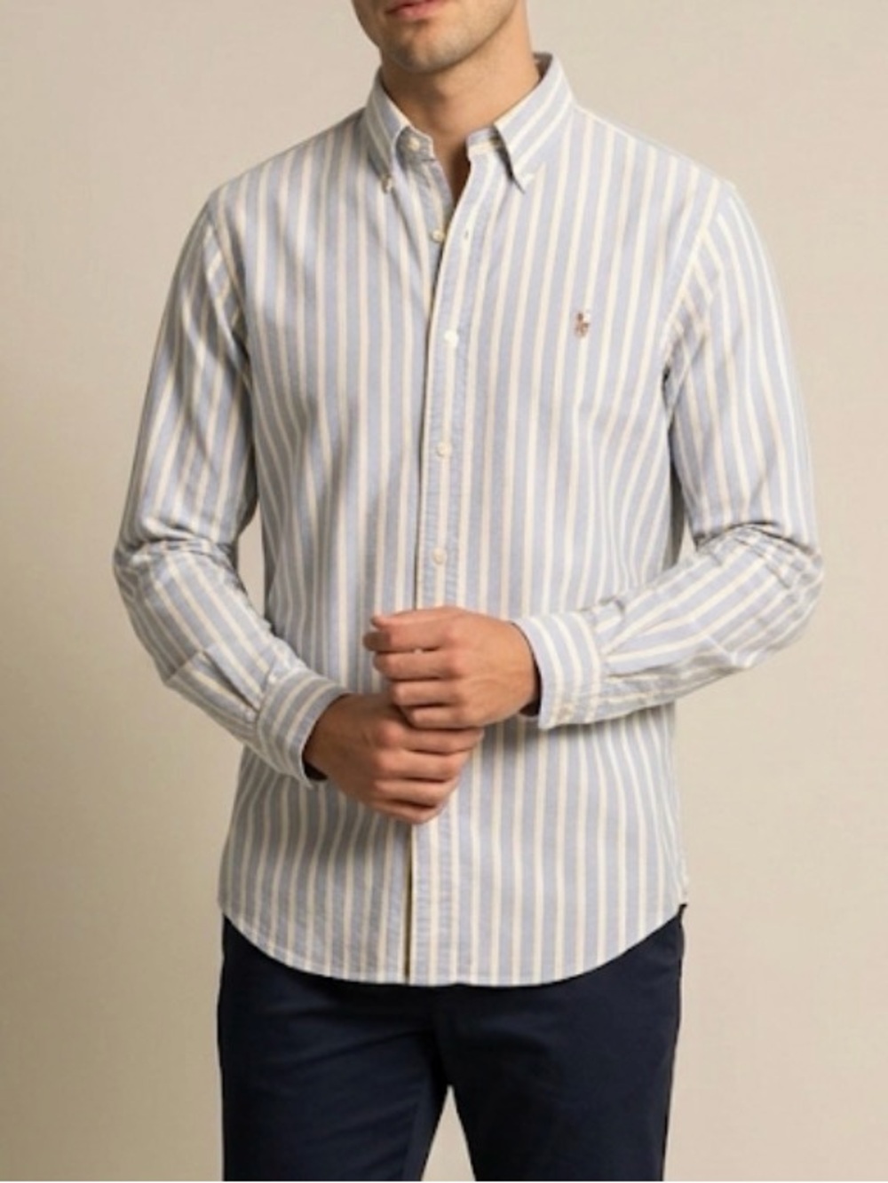 VTG Ralph Lauren Classic Fit Striped Oxford Shirt 17.5 32/33